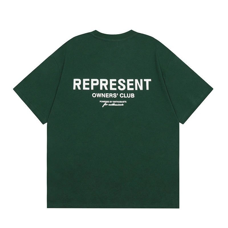 Represent Green Style 801 Owners Club T-Shirt Streetwear Look Logo