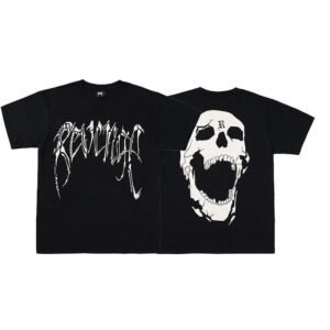 Revenge Black Skull Graphic T-Shirt Travel Styling