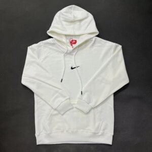 Nike Small-Logo Detail White Zip Hoodie Resort Wear Swoosh