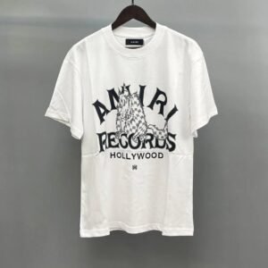 Amiri Letter Graphic White Records Graphic T-Shirt Daily Styling
