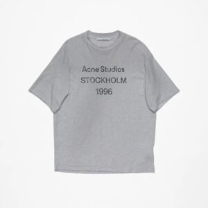 Acne Studios 2090-80 Gray Style Ac908026 Stockholm Logo T-Shirt Streetwear Look