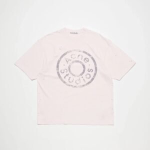 Acne Studios 2090-80 Pink Multicolor Pink Style Ac908041 Stockholm Logo T-Shirt Commuter Look