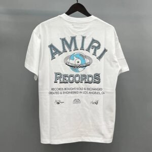 Amiri Letter Graphic White Blue Records Graphic T-Shirt Clean Colorway