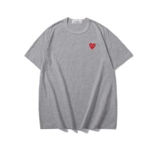 Comme des Garcons PLAY 2020-27 Gray Style 2027 Heart Logo T-Shirt Streetwear Look