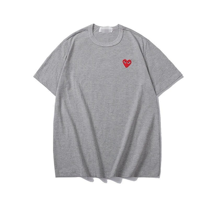 Comme des Garcons PLAY 2020-27 Gray Style 2027 Heart Logo T-Shirt Streetwear Look