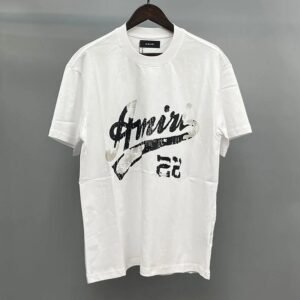 Amiri Black Lettering With Slash Detail White Records Graphic T-Shirt Resort Wear