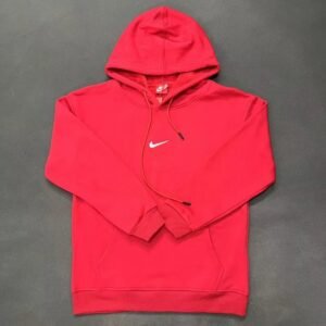 Nike Small Chest-Logo Detail Small-Logo Detail Red Zip Hoodie Commuter Look Swoosh