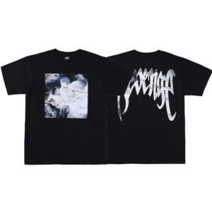 Revenge Black Skull Graphic T-Shirt Casual Layering