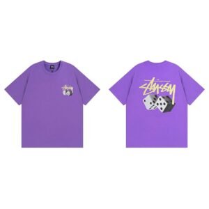 Stussy Purple Spider Graphic T-Shirt Campus Look Logo