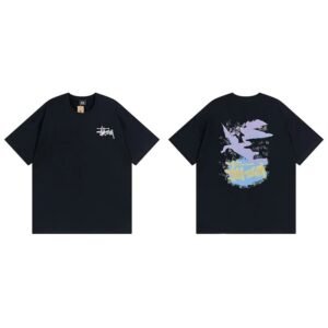 Stussy Black Spider Graphic T-Shirt Training Look Logo
