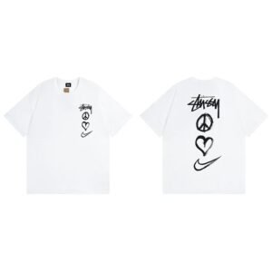 Stussy White Spider Graphic T-Shirt Logo Detail
