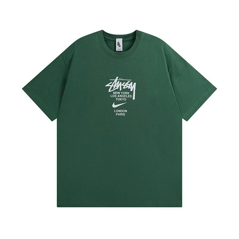Stussy Green Spider Graphic T-Shirt Smart Casual Logo