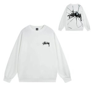 Stussy White Style 536 Graphic SweatShirt Travel Styling