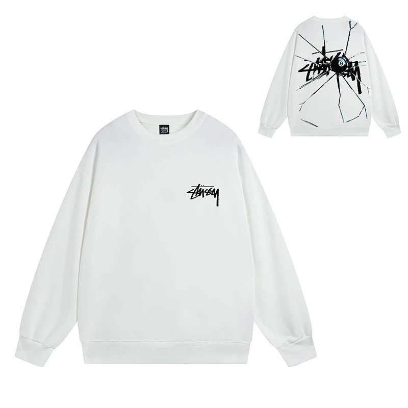 Stussy White Style 536 Graphic SweatShirt Travel Styling