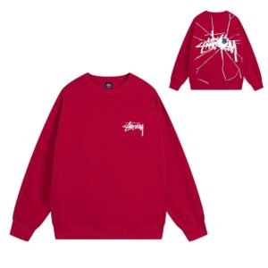 Stussy Red Style 536 Graphic SweatShirt Streetwear Look