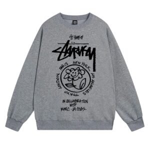 Stussy Gray Style 539 Graphic SweatShirt Minimal Look