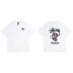 Stussy White Spider Graphic T-Shirt Gift Ready Logo