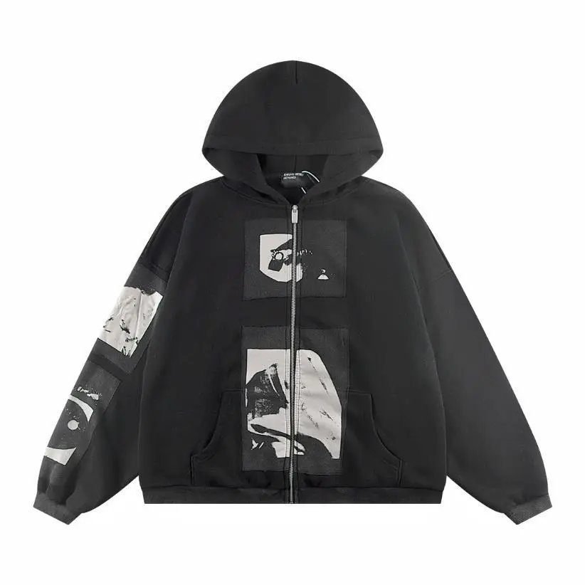 Zip-Layer Styling Graphic Zip Hoodie Travel Styling