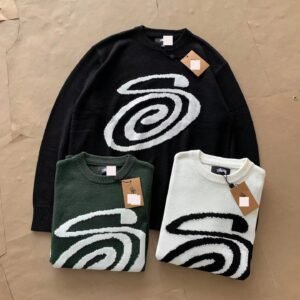 Stussy Black Swirl Graphic SweatShirt Daily Styling