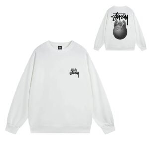 Stussy White Style 538 Graphic SweatShirt Relaxed Styling