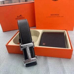 Hermes Gift-Ready Presentation Reversible Leather Belt Streetwear Look